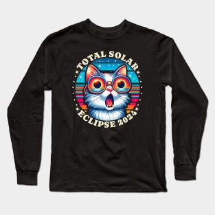 Funny Total Eclipse Cat Long Sleeve T-Shirt